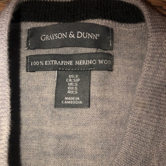 NWOT Grayson & Dunn Grey Merino Wool Crewneck Pullover Sweater Super Soft Sz S - Picture 3 of 3